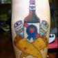 Beer and Pizza Tattoo
