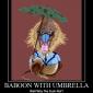 Baboon With Umbrella