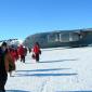 Getting off the plane in Antarctica