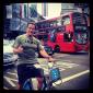 Arnold Schwarzenegger cruising London on a 'Boris bike'