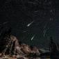 2012 Perseids meteor shower over the snowy range in Wyoming