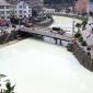 2km long section of the Quxi River in China is polluted by latex