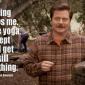 Ron Swanson on yoga and fishing