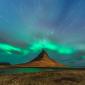 Starburst over Aurora Borealis