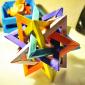 Origami Five Intersecting Tetrahedra