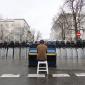 Man playing piano to riot police in Kiev