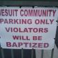 Jesuit community parking sign at Loyola Marymount University