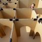 Maze made from cardboard boxes