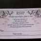 Wedding invitation reply card